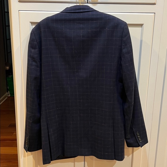 J. Crew Ludlow Blazer Tweed Plaid 38R wool navy slim - Picture 4 of 7